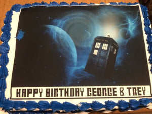 Doctor Who Tardis Edible Cake Topper Image Decoration