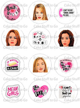 Load image into Gallery viewer, Mean Girls Edible CupCake Toppers