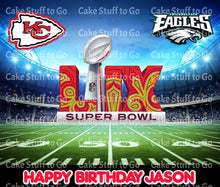 Load image into Gallery viewer, Super Bowl  59  Kansas City Chiefs vs  Philadelphia Eagles Edible Cake Topper