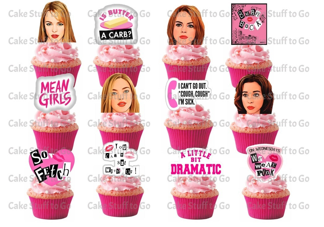 Kreatively Me LLC on Instagram: Custom mean girls cupcake toppers  #Meangirls #Customtoppers #cupcaketoppers #browardbaker #treatmaker  #trinibaker