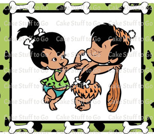 Pebbles and BamBam Edible Cake Topper Image Decoration
