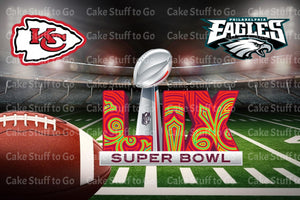 Super Bowl  59  Kansas City Chiefs vs  Philadelphia Eagles Edible Cake Topper