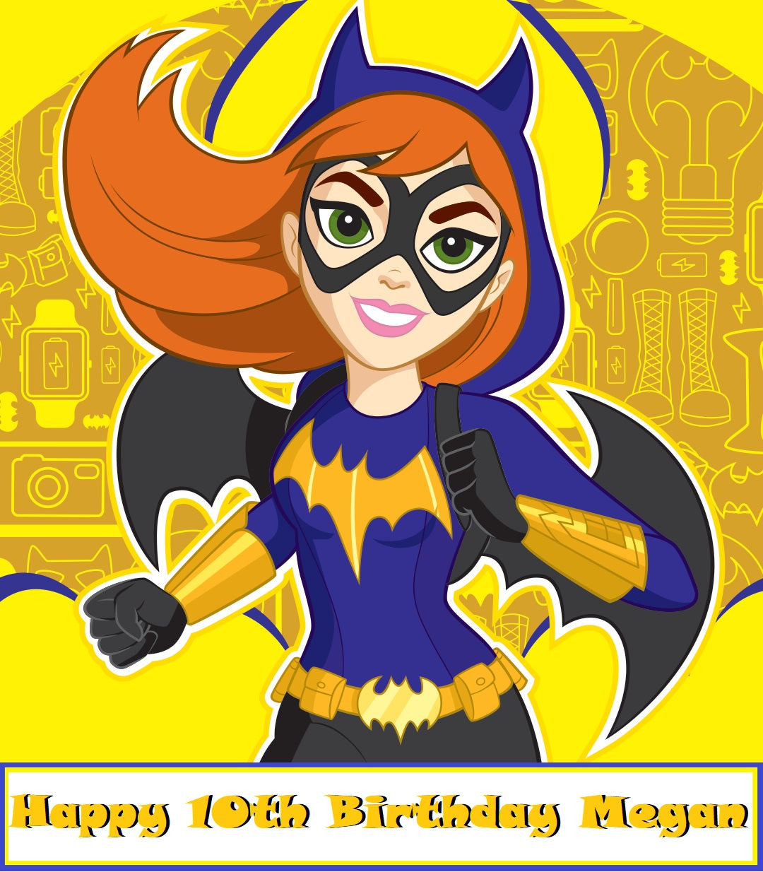 Batgirl Dolly Varden birthday cake - Three Sweeties