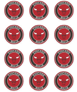 Chicago Bulls Edible CupCake Toppers Decoration