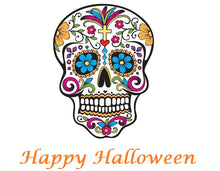 Load image into Gallery viewer, Halloween Sugar Skull Edible Cake Topper Decoration