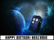Load image into Gallery viewer, Doctor Who Tardis Edible Cake Topper Image Decoration