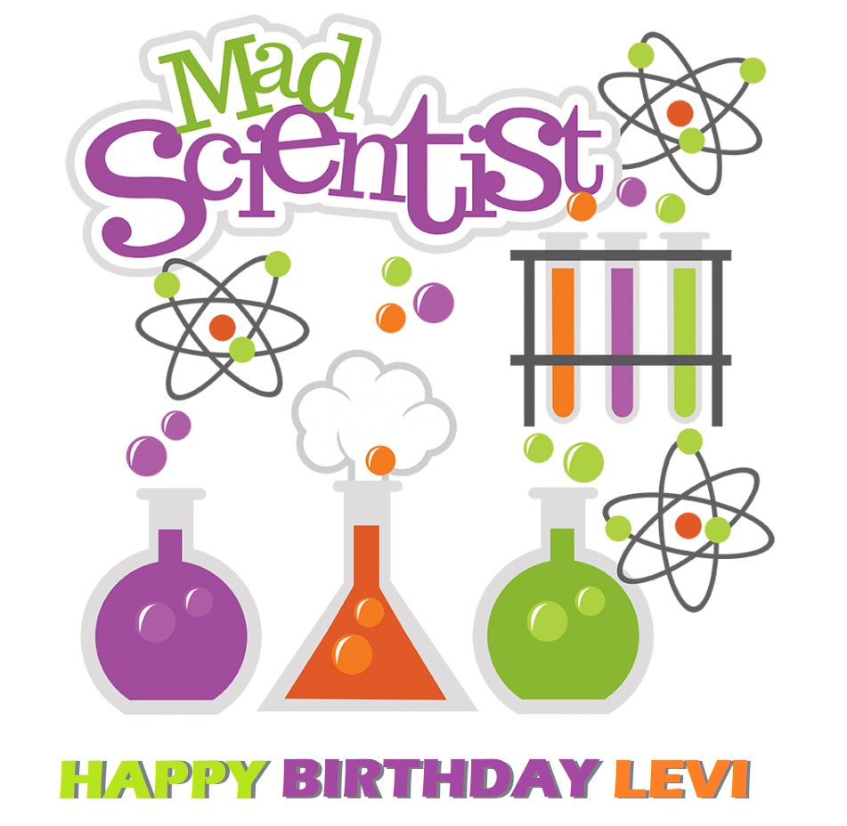 Mad Scientist Science Lab Edible Cake Topper Decoration