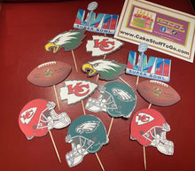 Load image into Gallery viewer, Super Bowl LIX 59 -  Chiefs vs Eagles Cupcake Toppers