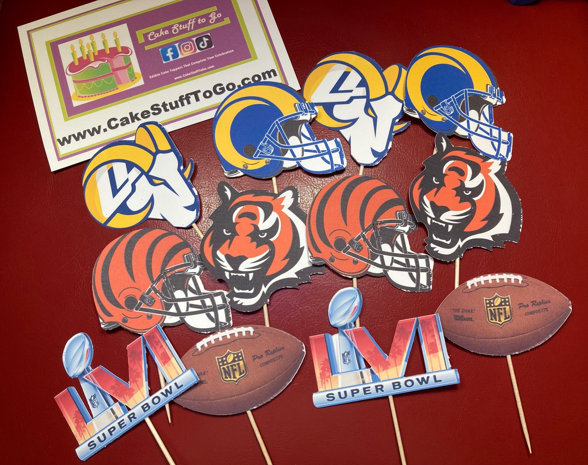 INSTANT DOWNLOAD Cincinnati Bengals Cupcake Toppers / Food 